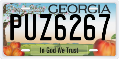 GA license plate PUZ6267