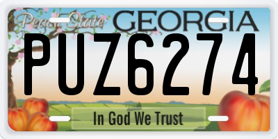 GA license plate PUZ6274