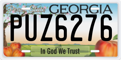 GA license plate PUZ6276