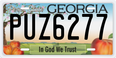 GA license plate PUZ6277