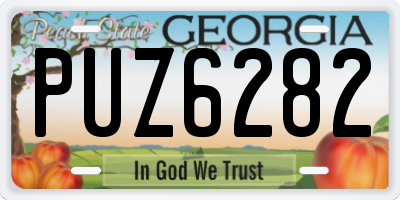 GA license plate PUZ6282
