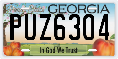 GA license plate PUZ6304