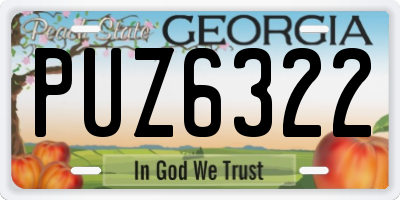 GA license plate PUZ6322