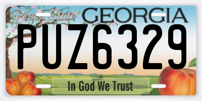 GA license plate PUZ6329