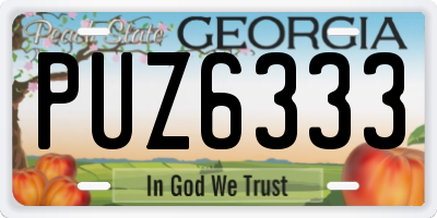 GA license plate PUZ6333