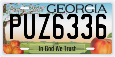 GA license plate PUZ6336