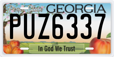 GA license plate PUZ6337