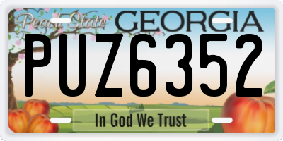 GA license plate PUZ6352