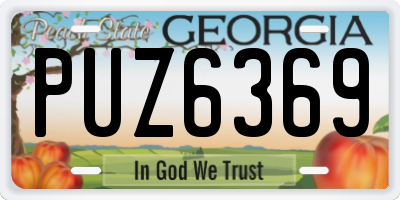 GA license plate PUZ6369