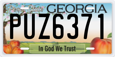 GA license plate PUZ6371