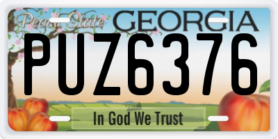 GA license plate PUZ6376