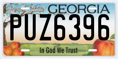 GA license plate PUZ6396