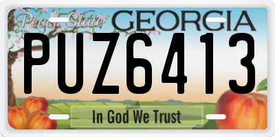 GA license plate PUZ6413