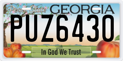 GA license plate PUZ6430