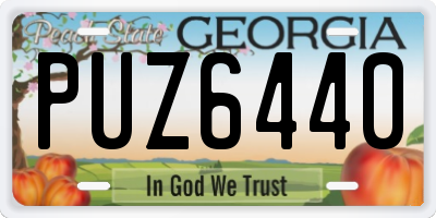 GA license plate PUZ6440