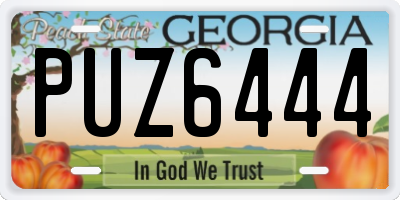 GA license plate PUZ6444