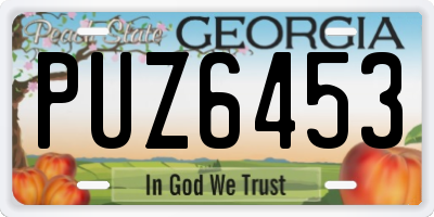 GA license plate PUZ6453