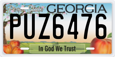 GA license plate PUZ6476