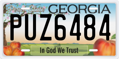 GA license plate PUZ6484