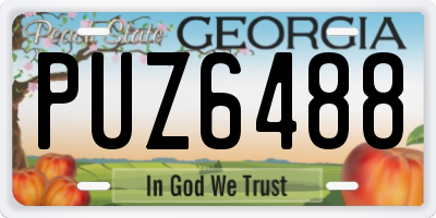 GA license plate PUZ6488