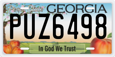 GA license plate PUZ6498
