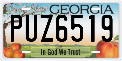 GA license plate PUZ6519
