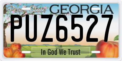 GA license plate PUZ6527