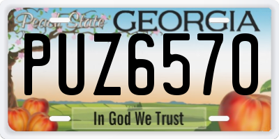 GA license plate PUZ6570