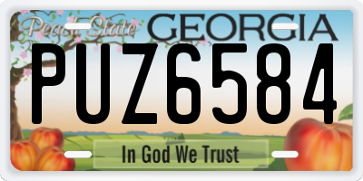 GA license plate PUZ6584