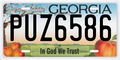 GA license plate PUZ6586