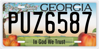 GA license plate PUZ6587