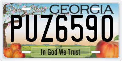 GA license plate PUZ6590