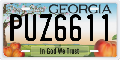 GA license plate PUZ6611