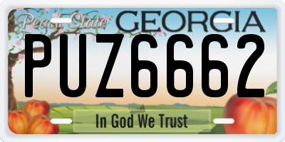 GA license plate PUZ6662