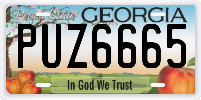 GA license plate PUZ6665