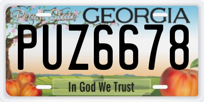 GA license plate PUZ6678