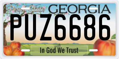 GA license plate PUZ6686