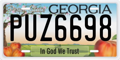 GA license plate PUZ6698