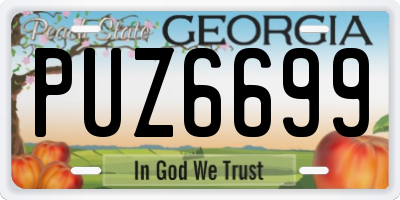 GA license plate PUZ6699