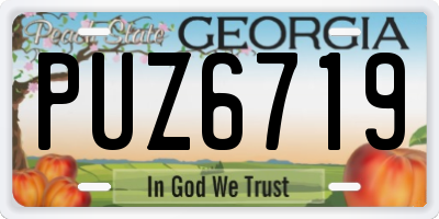 GA license plate PUZ6719