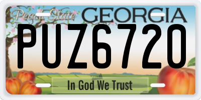 GA license plate PUZ6720