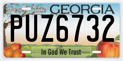 GA license plate PUZ6732