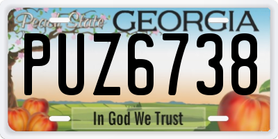 GA license plate PUZ6738