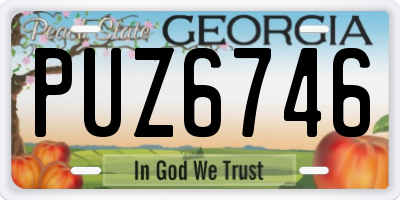 GA license plate PUZ6746