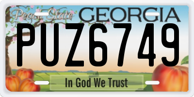 GA license plate PUZ6749