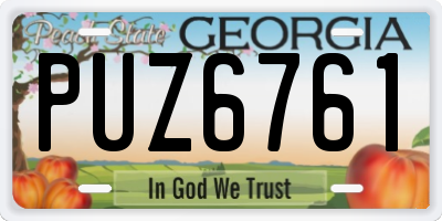 GA license plate PUZ6761