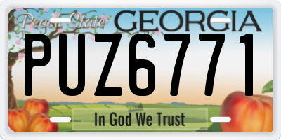 GA license plate PUZ6771