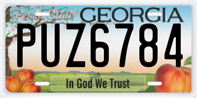 GA license plate PUZ6784