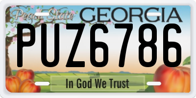 GA license plate PUZ6786