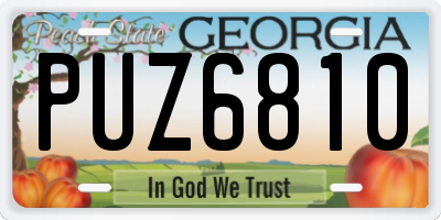 GA license plate PUZ6810
